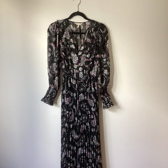 Rebecca Taylor Sheer Chiffon Floral Paisley Dress - Picture 2 of 7